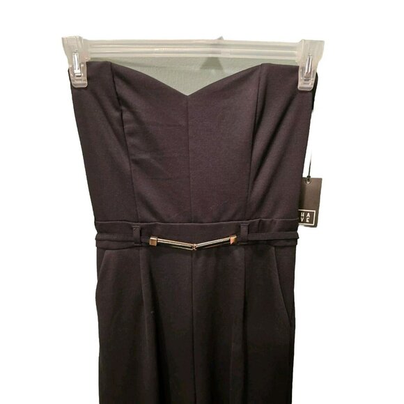 NWT Have Brand Black Classic Jumpsuit Pants Suit Strapless Wide Leg Corset Style - Picture 2 of 5